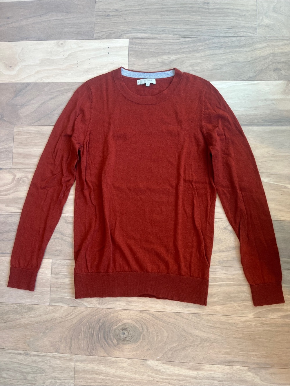 VTG Hobbs Women's Wool Crewneck Sweater in Rust Size M